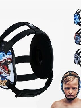 Roar Kids Blue Shark Print wrestling Headgear.   C3